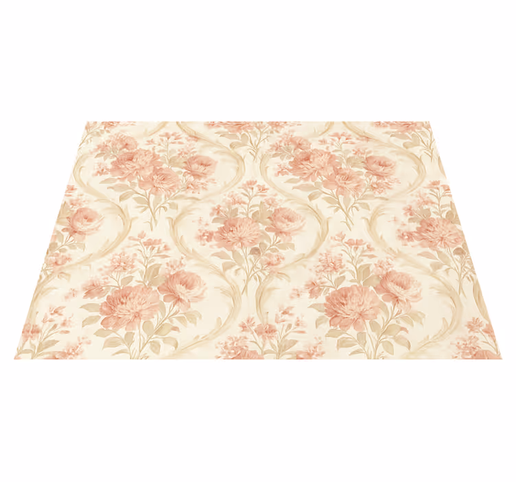 Alfombra vinílica dormitorio flores vintage lavadas - TenVinilo