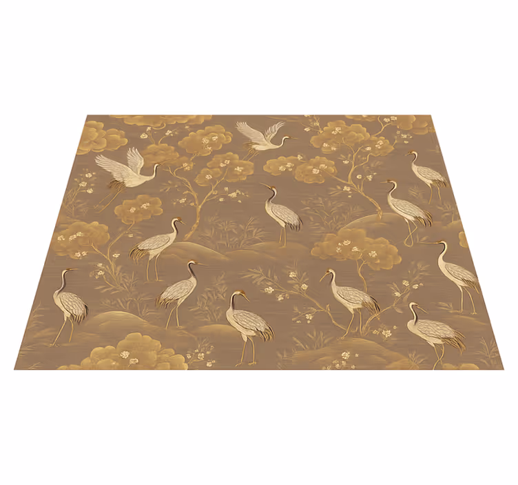 Alfombra vinílica dormitorio paisaje asiático antiguo - TenVinilo