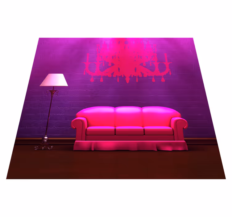 Alfombra vinílica dormitorio vinilo decorativo sofá lámpara - TenVinilo