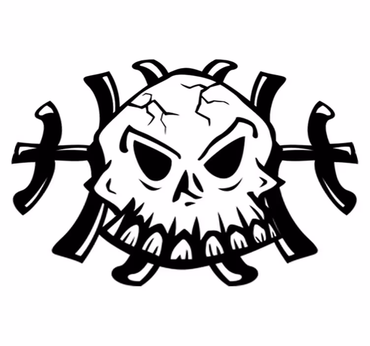 Alfombra vinílica dormitorio logo calavera decorativo - TenVinilo
