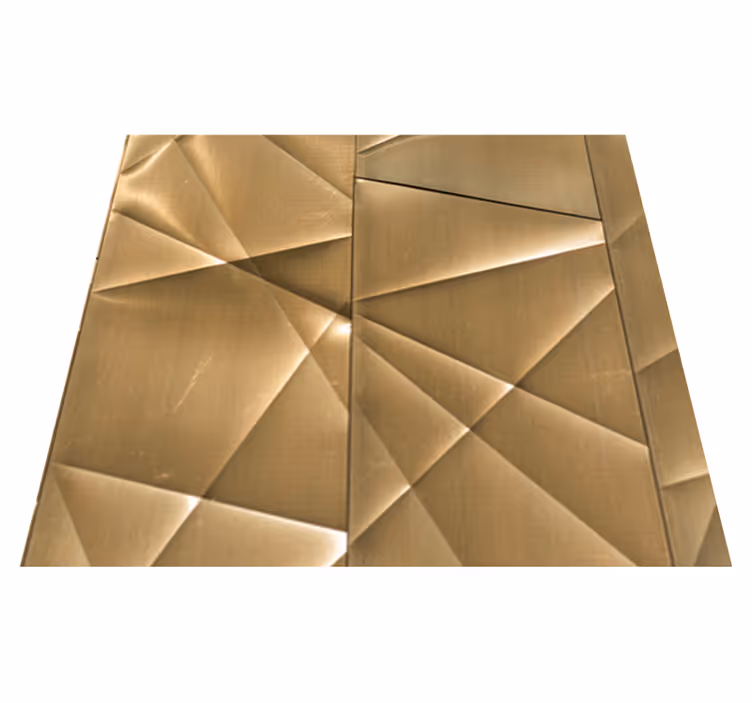 Alfombra vinílica oficina textura poligonal dorada 3d - TenVinilo