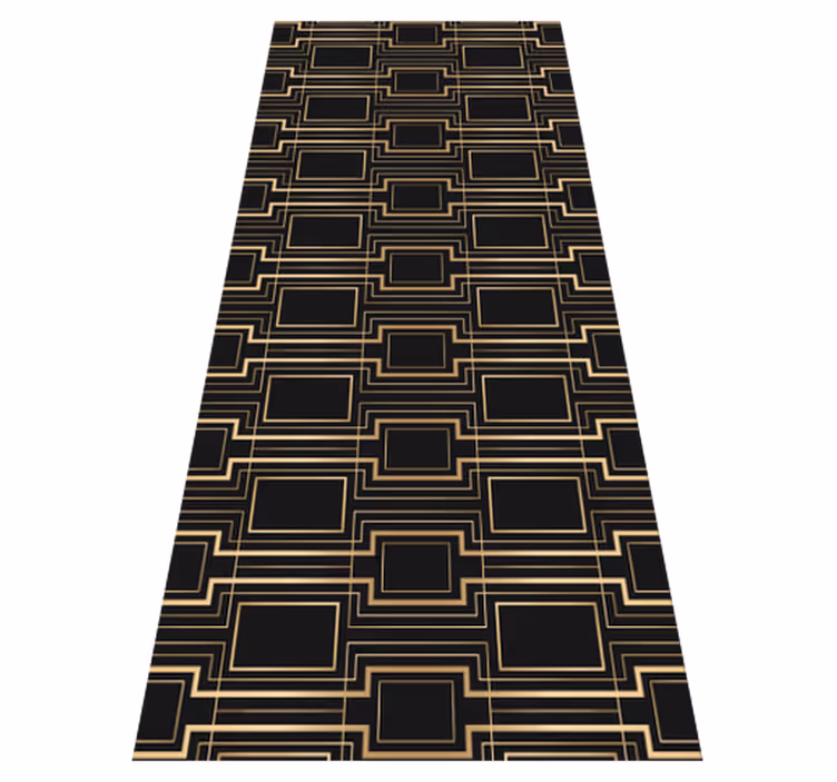 Alfombra vinílica oficina marco dorado decorativo - TenVinilo