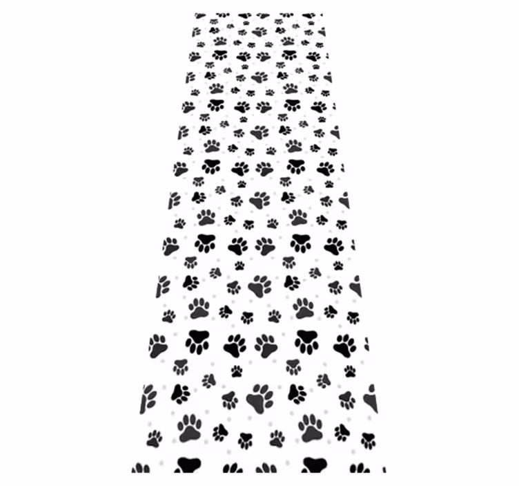 Alfombra vinílica dormitorio huellas de mascotas - TenVinilo