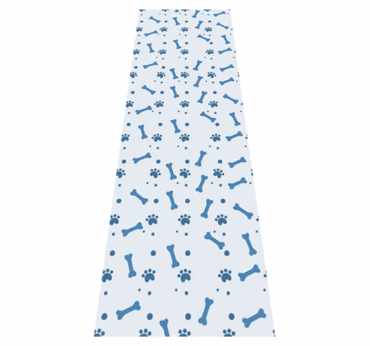 Alfombra vinílica dormitorio patrón de huesos azules - TenVinilo