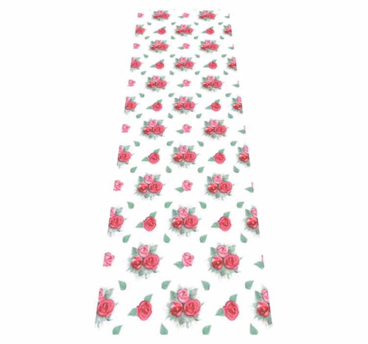 Alfombra vinílica dormitorio con estampado de rosas rojas - TenVinilo