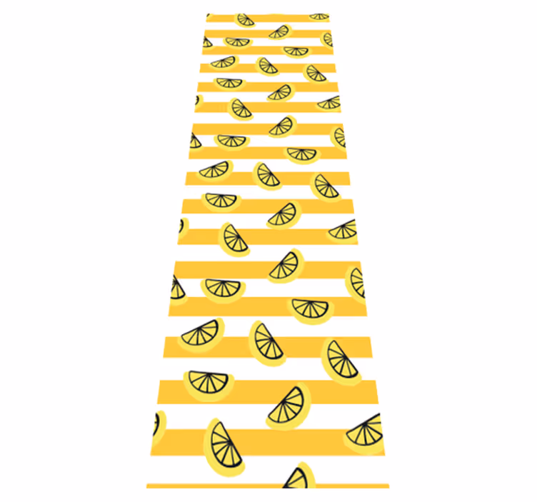 Alfombra vinílica dormitorio diseño de limones - TenVinilo