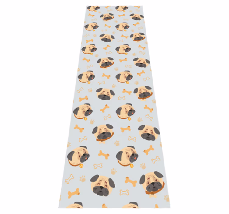 Alfombra vinílica dormitorio con estampado de bulldogs - TenVinilo