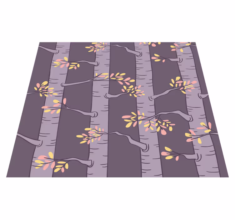 Alfombra vinílica nórdica con árboles del bosque - TenVinilo