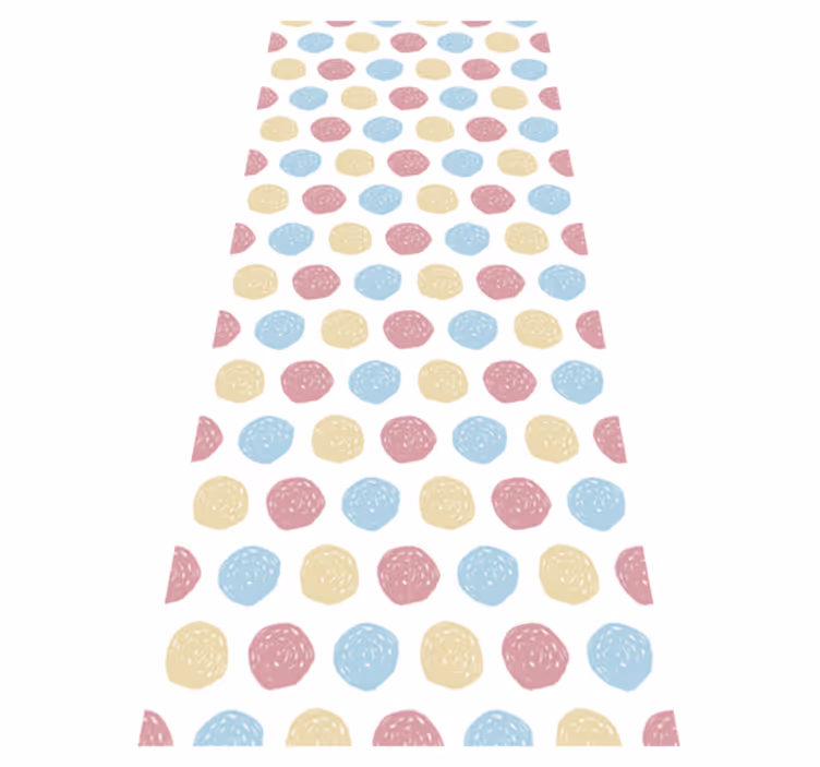Alfombra vinílica nórdica en color pastel con lunares - TenVinilo