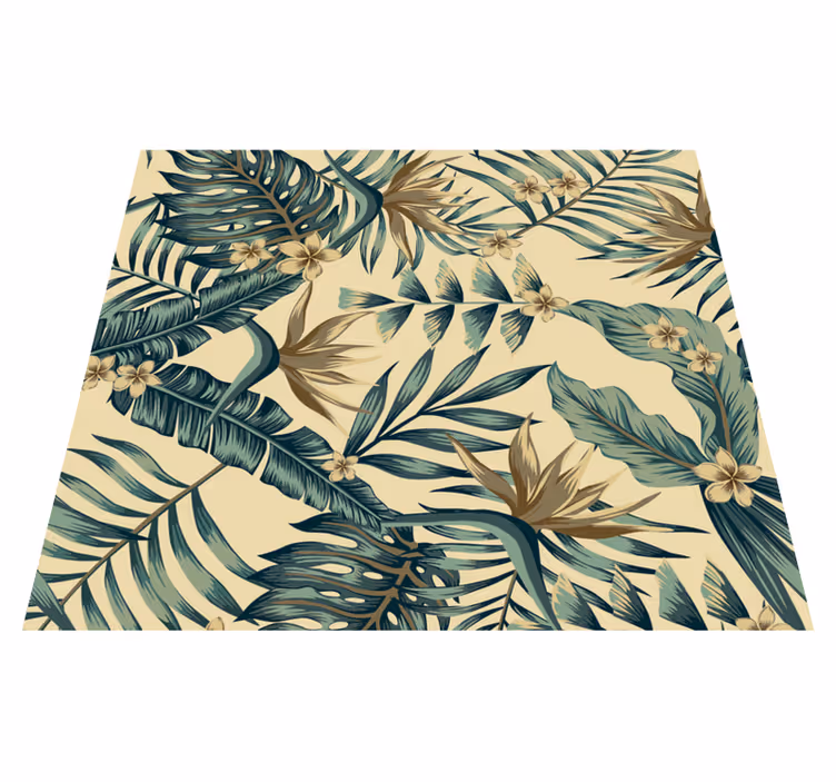 Alfombra vinílica naturaleza hojas tropicales - TenVinilo