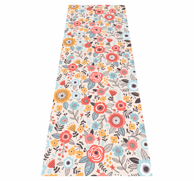 Alfombra vinílica naturaleza estampado de flores - TenVinilo