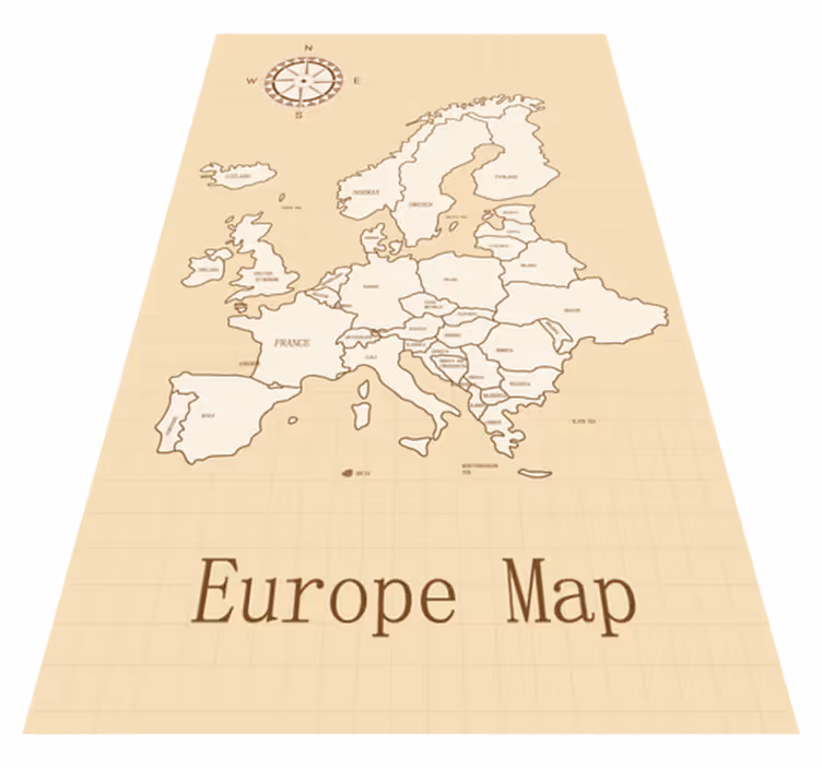 Alfombra vinílica mapamundi europa vintage - TenVinilo