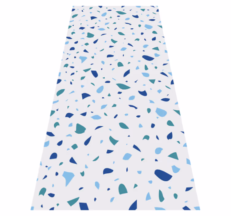 Alfombra vinílica imitación tonos azules terrazo - TenVinilo