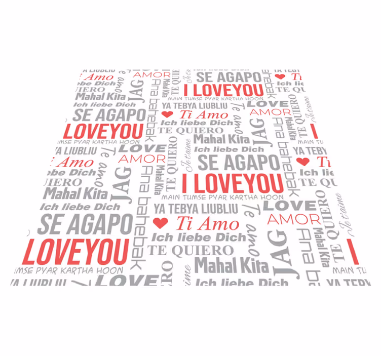 Alfombra vinílica frase te amo en varios idiomas - TenVinilo