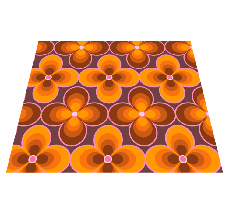 Alfombra vinílica vintage con patrón floral retro - TenVinilo