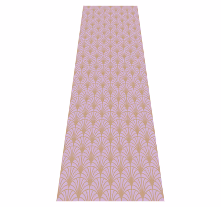 Alfombra vinílica vintage con patrón de escamas rosa y oro - TenVinilo