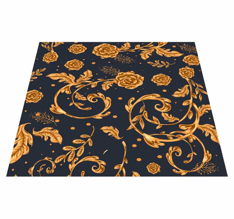 Alfombra vinílica vintage hoja dorada - TenVinilo