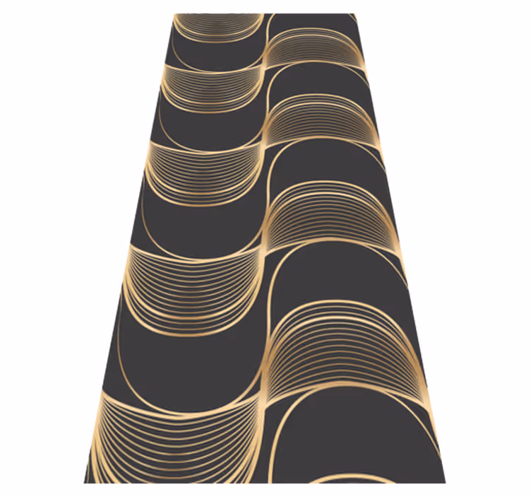 Alfombra vinílica vintage patrón ondas doradas - TenVinilo