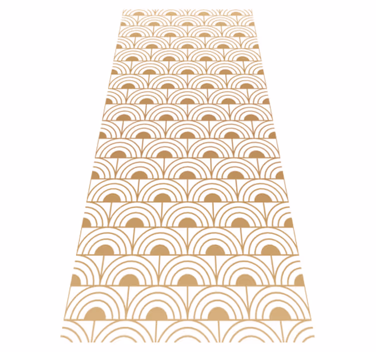 Alfombra vinílica vintage patrón decorativo arco dorado - TenVinilo