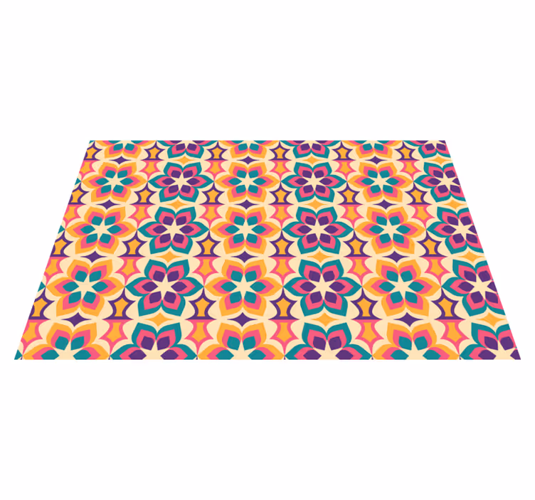 Alfombra vinílica vintage flores de los 70 - TenVinilo