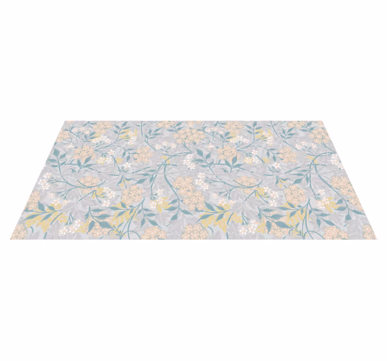 Alfombra vinílica vintage patrón floral elegante 80's - TenVinilo