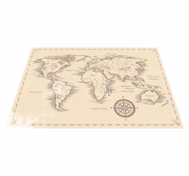 Alfombra vinílica mapamundi mapa antiguo - TenVinilo
