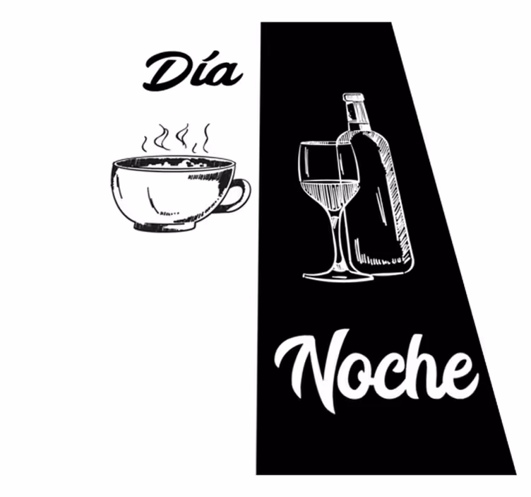 Alfombra vinílica frase cocina divertida en blanco y negro - TenVinilo