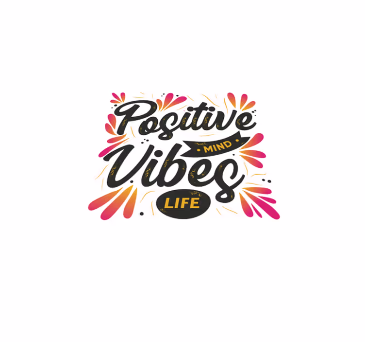 Alfombra vinílica frase mente positiva vibras positivas - TenVinilo