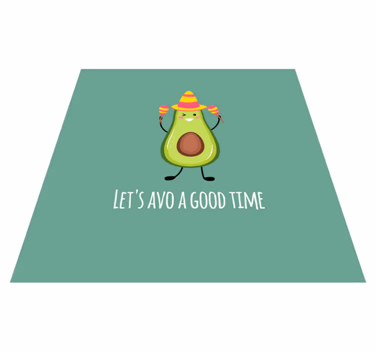 Alfombra vinílica frase aguacates divertidos - TenVinilo