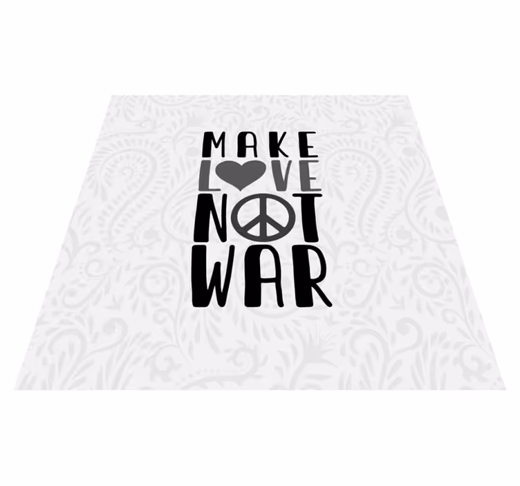 Alfombra vinílica frase haz el amor y no la guerra - TenVinilo