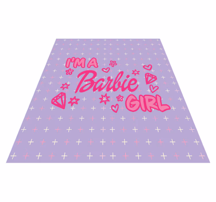 Alfombra vinílica frase soy una chica barbie - TenVinilo