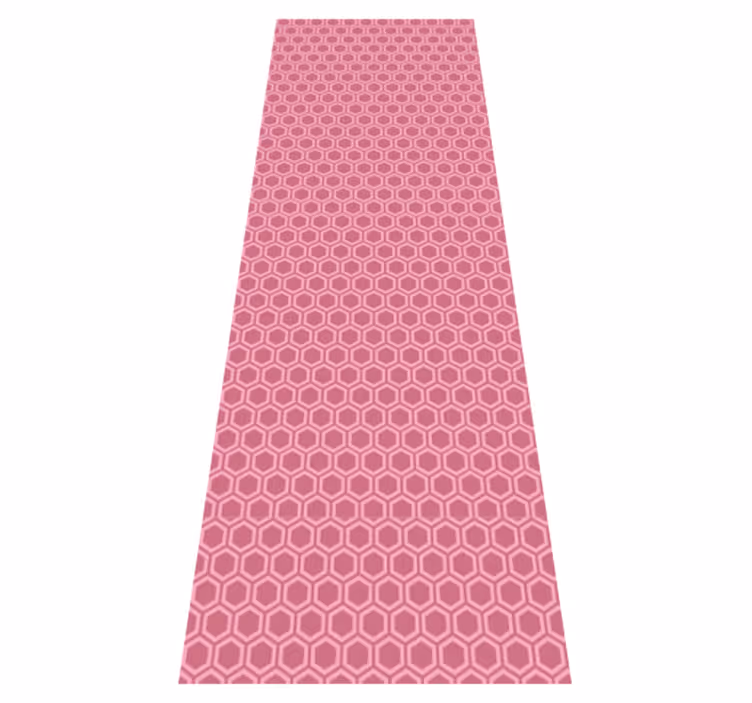 Alfombra vinílica imitación patrón hexagonal rosa - TenVinilo