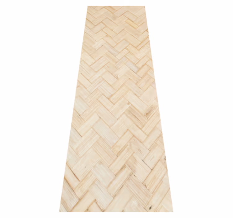 Alfombra vinílica imitación parquet en espiga blanca - TenVinilo