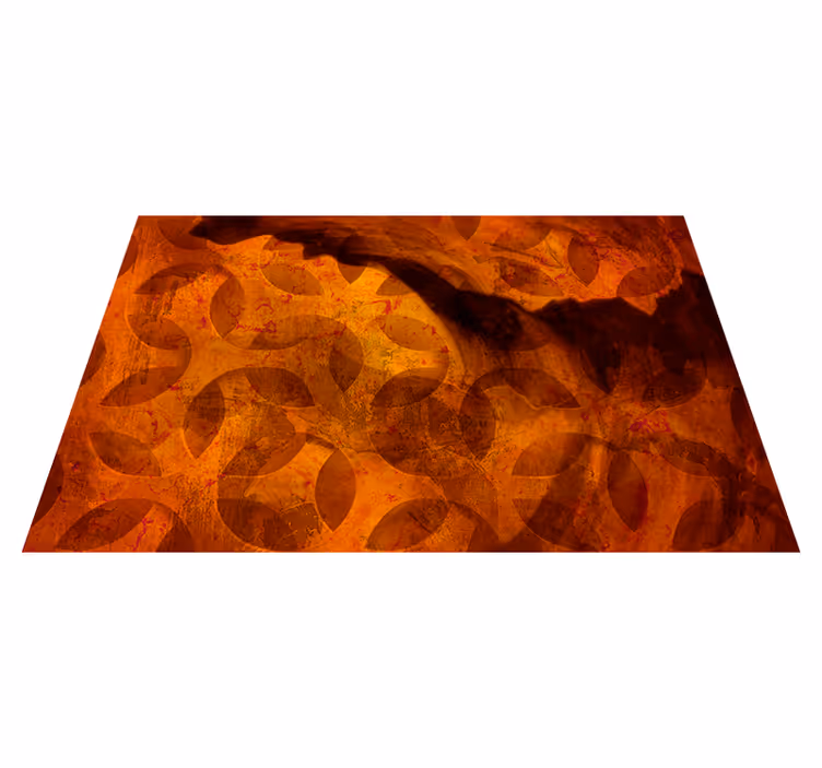 Alfombra vinílica geométrica abstracta naranja - TenVinilo