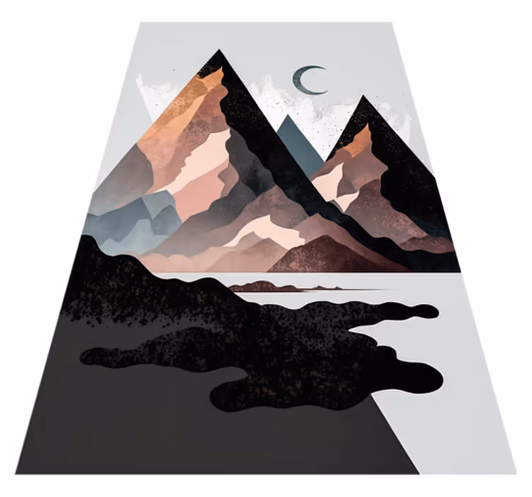 Alfombra vinílica geométrica montañas nórdicas - TenVinilo