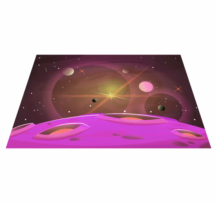 Alfombra vinílica infantil visiones futuristas del espacio - TenVinilo