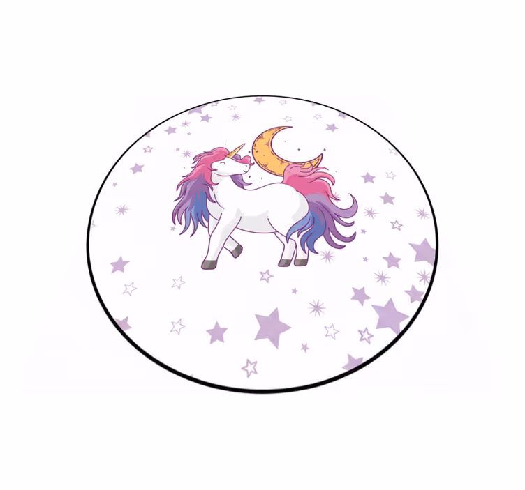 Alfombra vinílica infantil unicornio y luna - TenVinilo