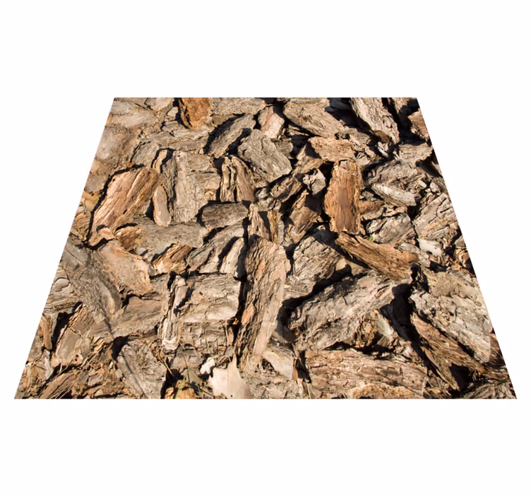 Alfombra vinílica recibidor corteza de árbol rústica marrón - TenVinilo