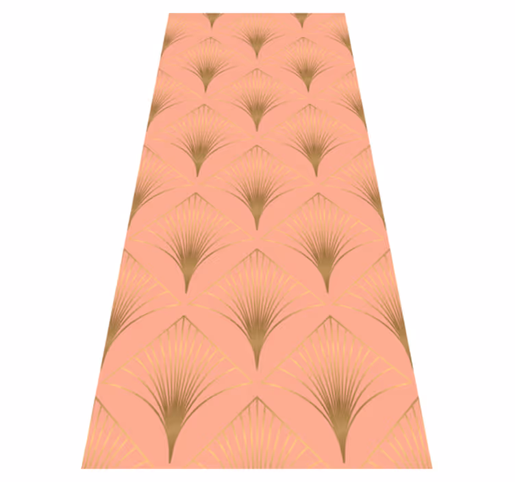 Alfombra vinílica salón patrón arte flechas doradas - TenVinilo
