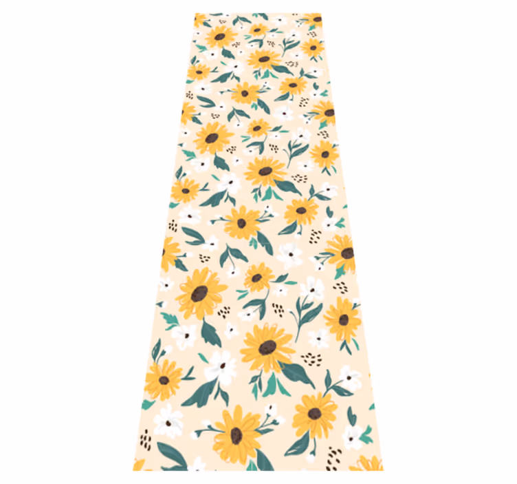 Alfombra vinílica pasillo fondo beige girasol - TenVinilo