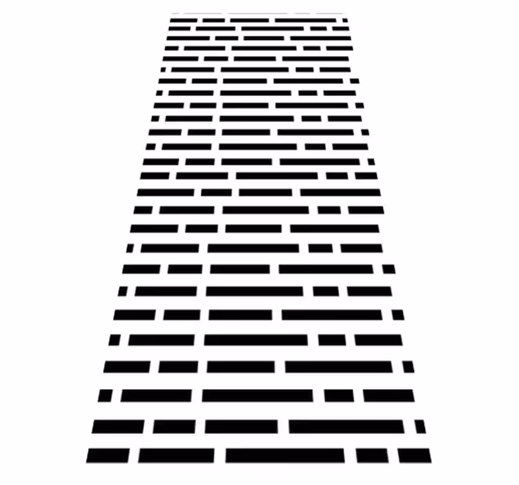 Alfombra vinílica pasillo rectángulos en blanco y negro - TenVinilo