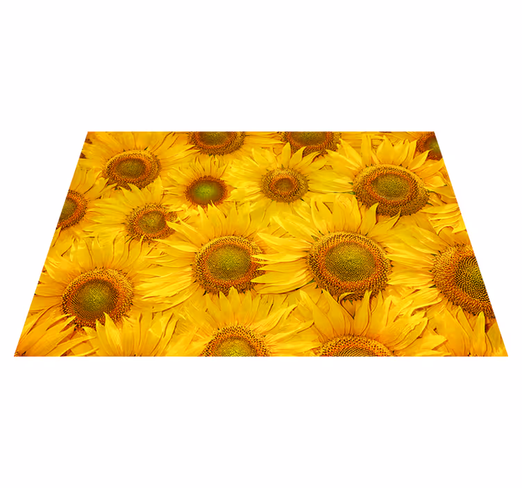 Alfombra vinílica amarilla girasoles - TenVinilo