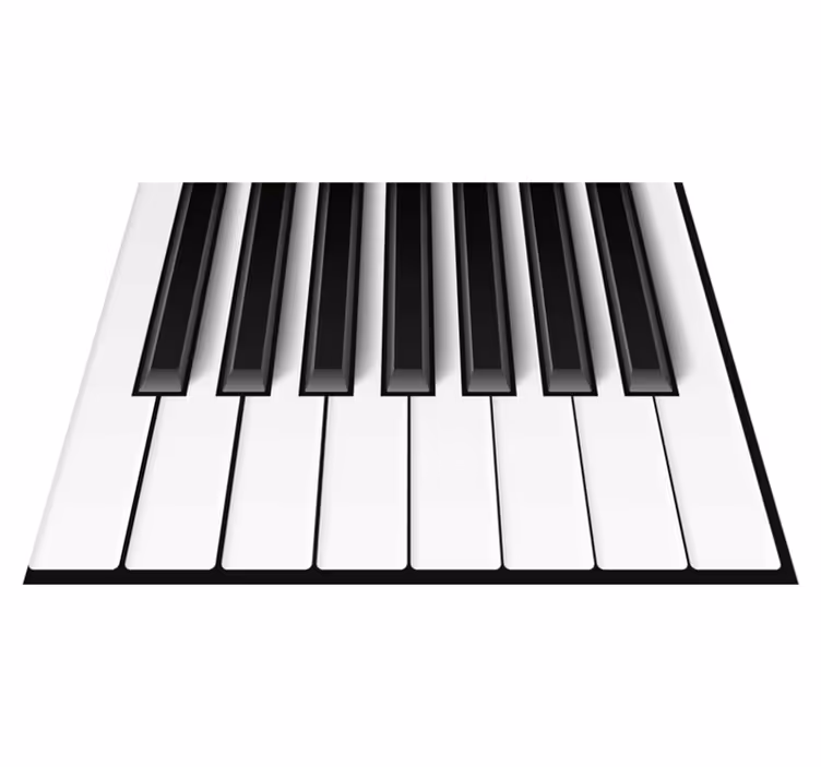 Alfombra vinílica blanca teclas de piano - TenVinilo