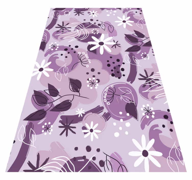 Alfombra vinílica lila flores moradas diferentes - TenVinilo