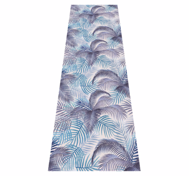 Alfombra vinílica lila con diseño de hojas tropicales - TenVinilo