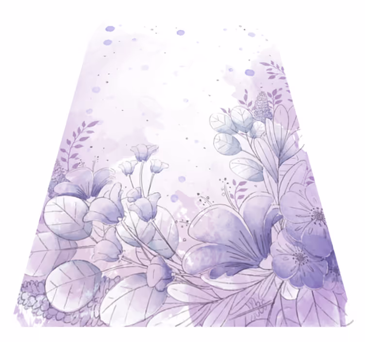 Alfombra vinílica lila flores moradas y azules - TenVinilo