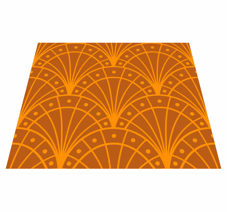 Alfombra vinílica naranja estilo art déco elegante - TenVinilo