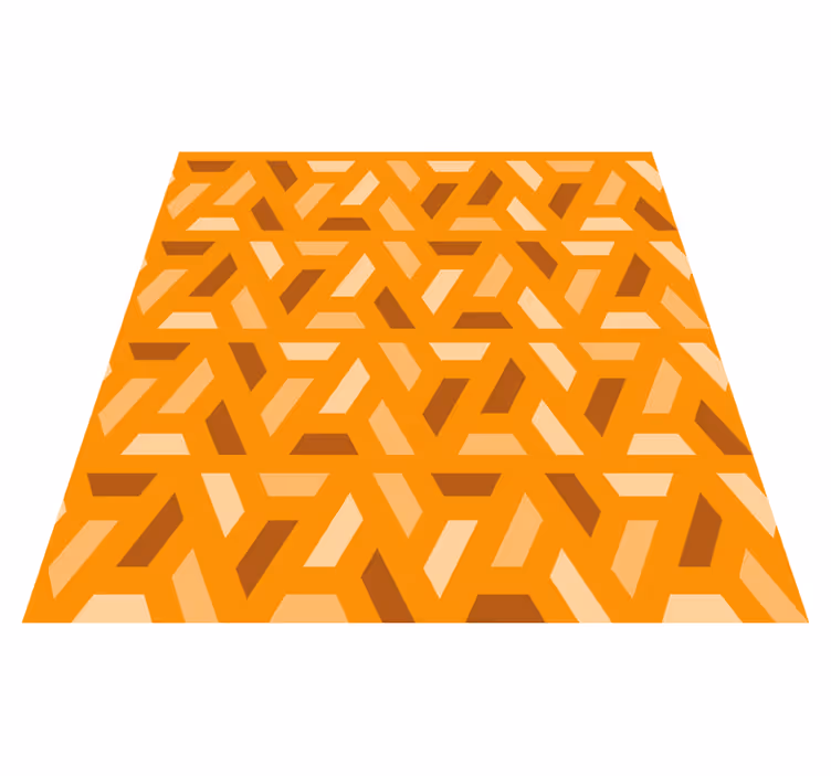 Alfombra vinílica naranja tonos naranjas geométricos - TenVinilo