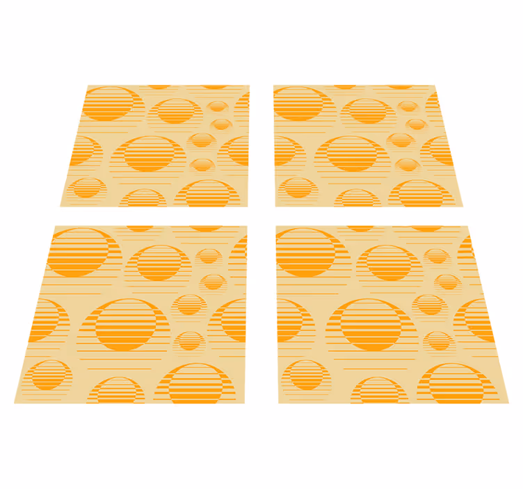 Alfombra vinílica naranja sol retro - TenVinilo
