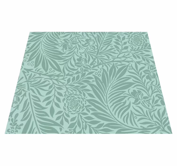 Alfombra vinílica verde patrón vintage menta - TenVinilo
